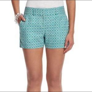 ❗️PRICE DROP❗️LOFT Teal Geometric Shorts - Size 14